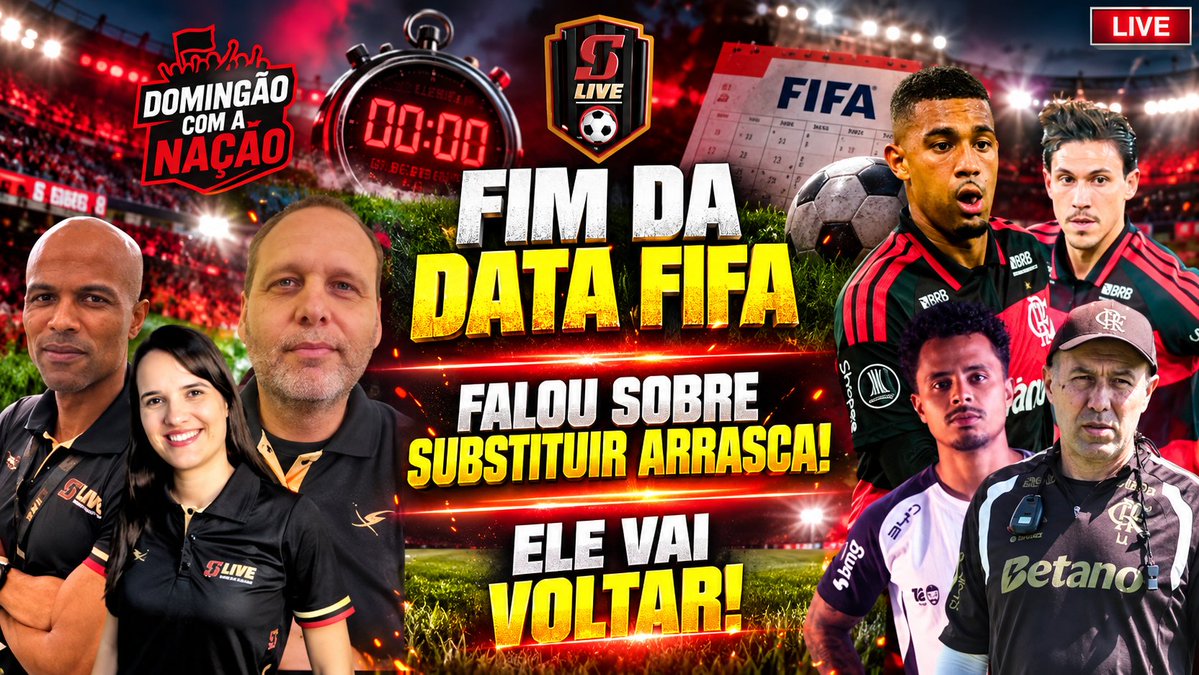 s1_live's tweet photo. O Domingão com a Nação de hoje tá IMPERDÍVEL!

 Fim da Data FIFA, a revelação do Lino sobre o nosso meio-campo e o futuro do Allan, que NÃO fica no Corinthians!

🗣️ Com: Leticia Kelly, @AllanMadi e @leo_andrade1982
⏰ Às 11h
🔗 Vem assistir: https://t.co/t3Y96gsobY https://t.co/kyUF4hLTc8