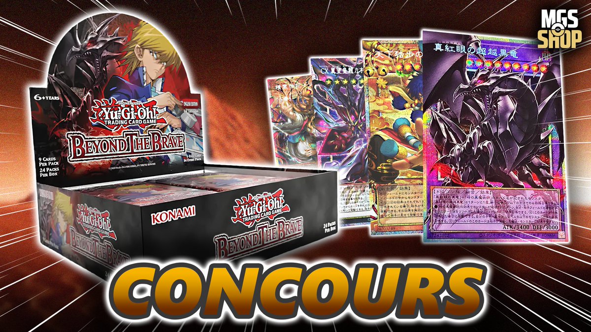 YugiMuto91's tweet photo. CONCOURS ! 🎁

1 Display FR Yu-Gi-Oh! Au-Delà Du Courage à gagner !

➡️ Reposter et liker la publication
➡️ Follow @YugiMuto91 et @mgs_shop

10% de réduction pour l'achat d'une boîte sur MGS Shop avec le code JOEYLEGOAT !

TAS le 14 octobre ! 🍀 https://t.co/0izSj6PDFT