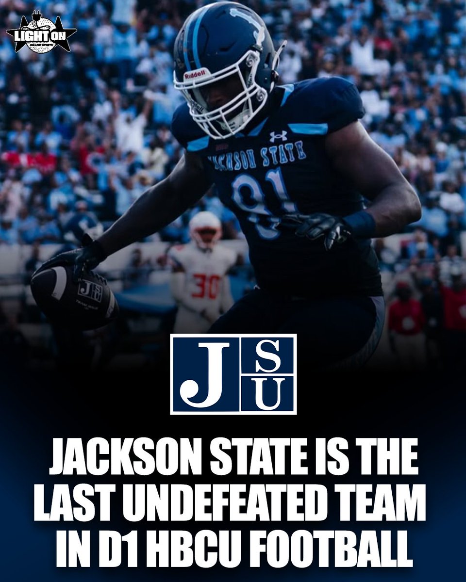 LightOnSports's tweet photo. Jackson State is the last undefeated team in Division 1 HBCU Football 🐅 🔥

@gojsutigersfb https://t.co/tbxNjT3xfm