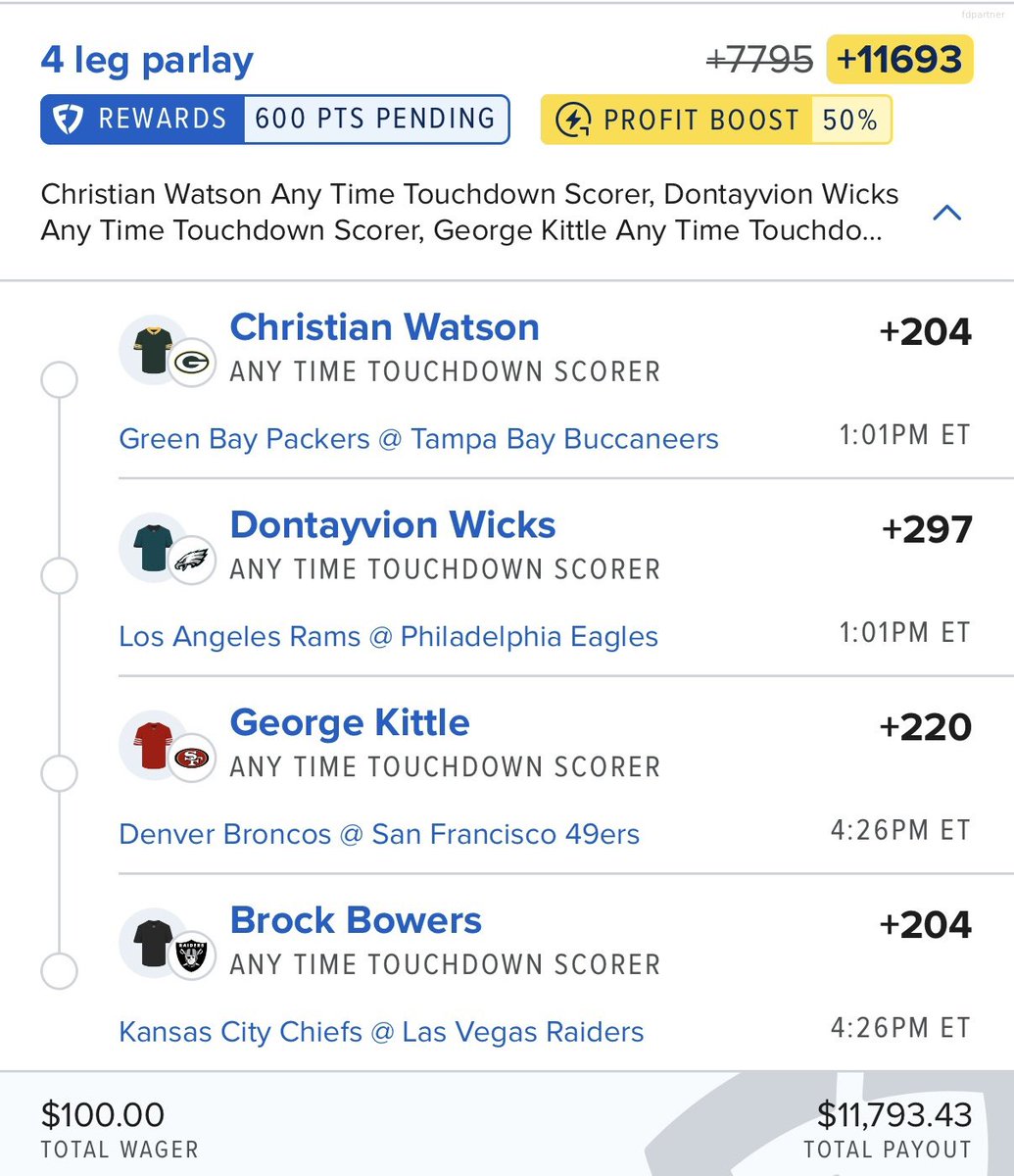 BlitzerAi's tweet photo. How bout another td boosted lotto 🚀 

@FanDuel rewards club coming in clutch with the boosts this morning🔥 https://t.co/kORf1J6lNk