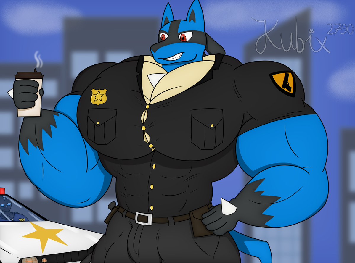 BigHotDaddyCat's tweet photo. [new art]
Policeman Lucario enjoying his break time with a coffee

❤️+🔁
(he's based on one of my roblox avatars and i even gave him a name which is "Royce" I hope y'all will like him) https://t.co/TEYXhhRiHp