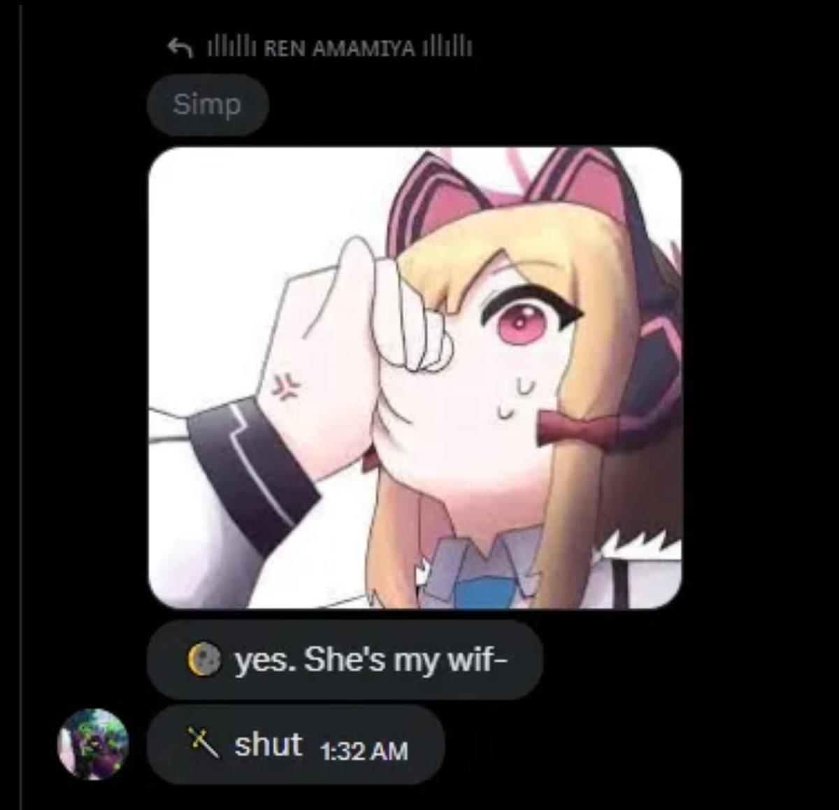 LilSisFlan's tweet photo. @Ex_LightOfDawn Also can I ask you why are you acting like a weirdo towards my friend's female muse????
I dont care if its In character, you dont do that shit to people, especially if they dont know you. https://t.co/GUx1TaGzzZ