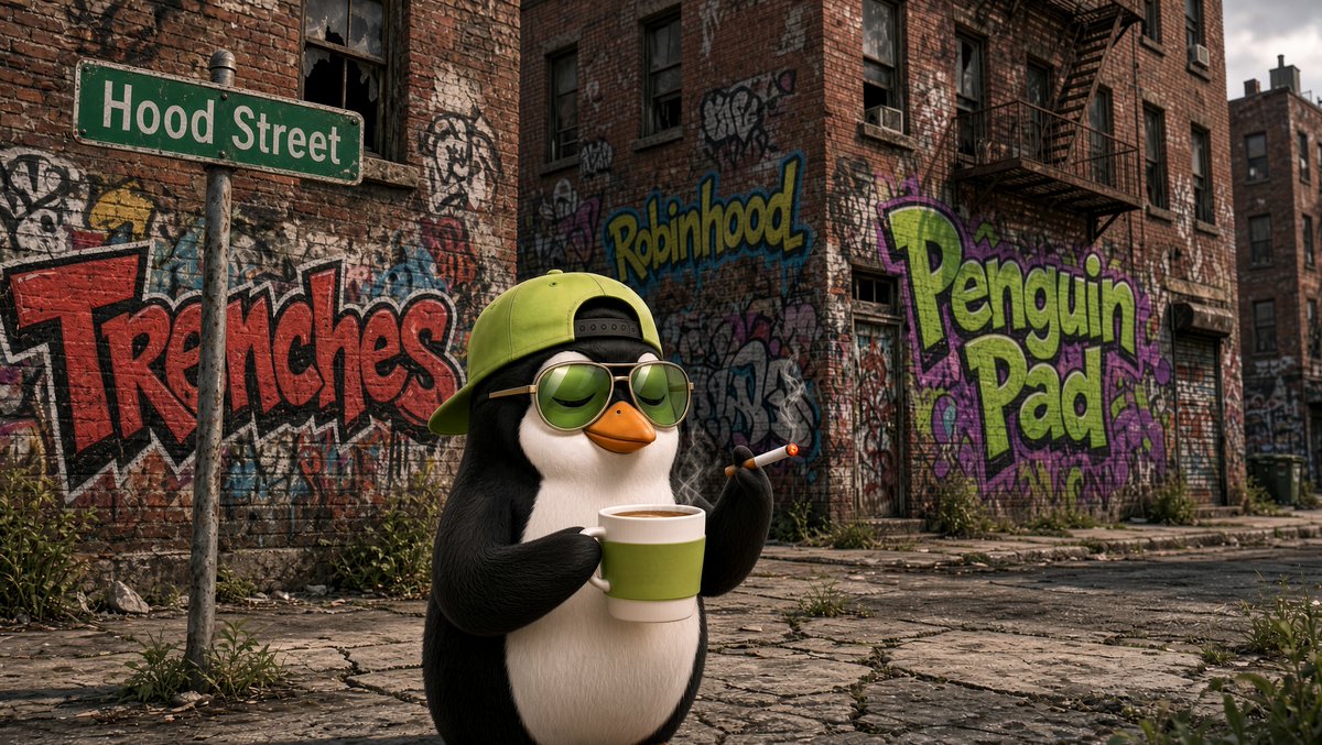 PenguinPad_xyz's tweet photo. Hood Morning from the trenches 🟩🐧

What are you aping?

#Robinhood https://t.co/4OLfIruCQd
