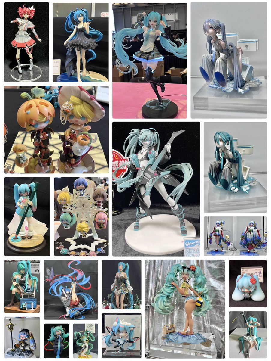 gsc_hama's tweet photo. ／
上海ワンフェスおつかれさまでした！②
＼

ディーラーブースの #初音ミク 関連フィギュアをまとめてみました！
いっぱい…！いっぱいあって…！
色んな表現や工夫が凝らされており…！！
全然全部拝見できなかったかもですが、めっちゃ楽しみました。目の保養✨☺️

#上海ワンフェス #WF上海2026 https://t.co/kZVfscUus0