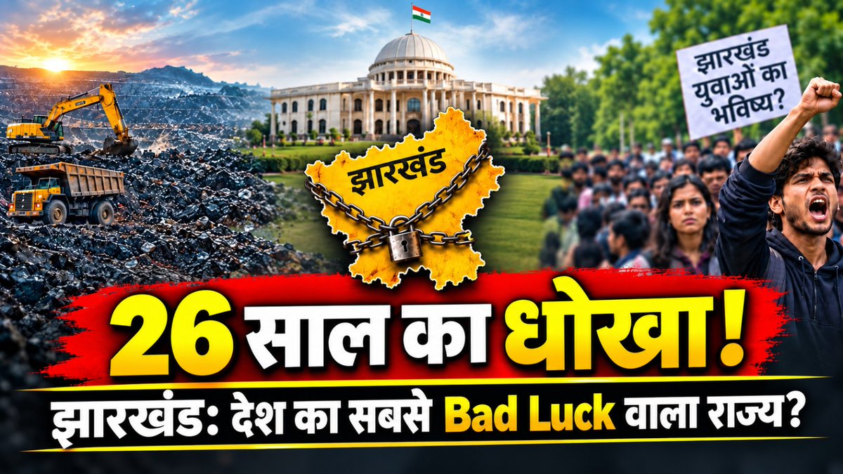 kissaframe98's tweet photo. किस्मत वीरा�� क्यों? कोयले की खान वाला Jharkhand सबसे 'Bad Luck' state कैसे बना?

Watch the full video on YouTube - https://t.co/ytHDgswvLa

#Jharkhand #JharkhandPolitics #BadLuckState #jharkhandnews #studentprotest https://t.co/MhtZ0jZ2N7