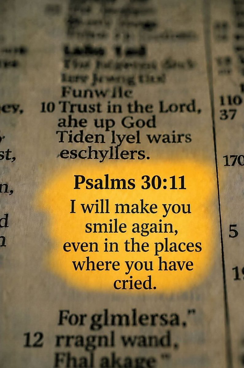 tweetsverses's tweet photo. God will make smile again 
Psalm 30:11 https://t.co/d1vbj4Rk5z