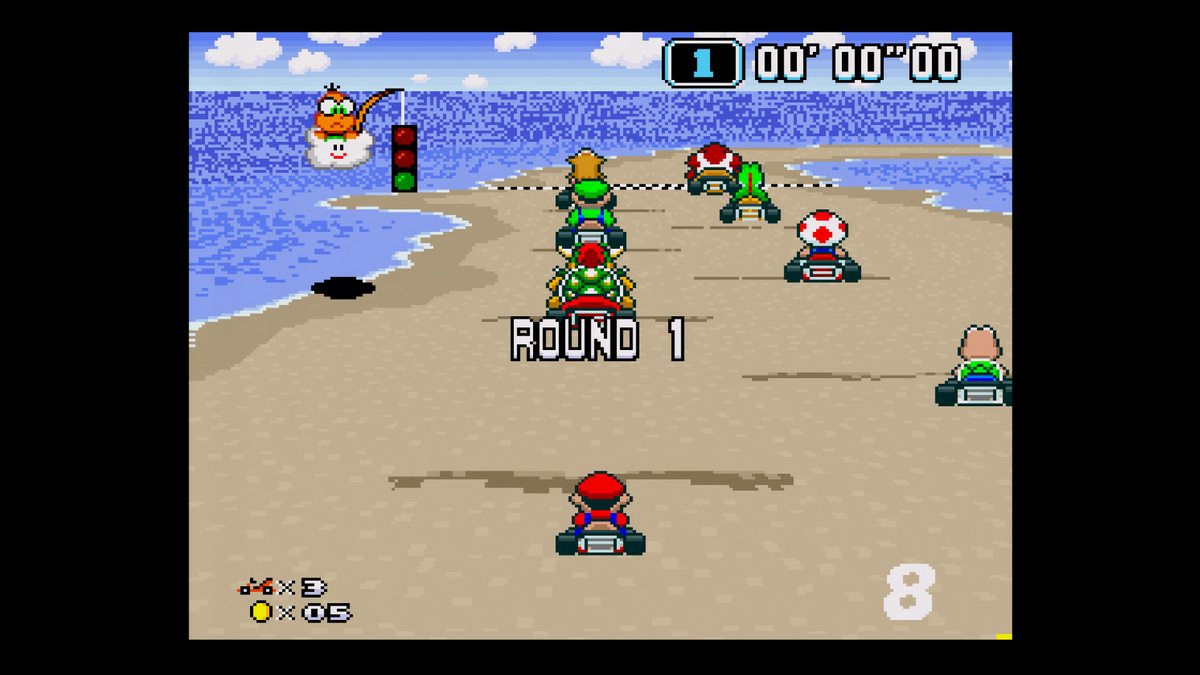 WobblingP's tweet photo. We can finally enjoy Super Mario Kart SNES in full glory! 🥹 
It's not perfect (yet) as you can see but already playable on real SNES hardware.
https://t.co/AxKi1e02uo https://t.co/7xnVOIftyE