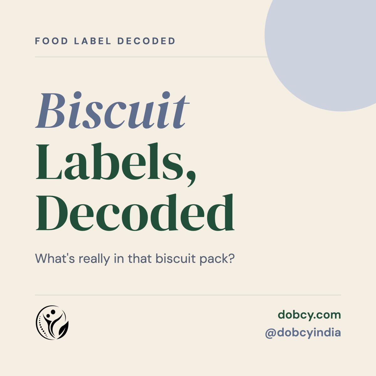 dobcyindia's tweet photo. "Digestive" and "multigrain" are marketing words, not health claims.

Flip the biscuit pack and check:

Serving size
Hydrogenated oil/vanaspati
Added sugar
Fibre and protein
First two ingredients

Front sells. Back tells.

#ReadTheLabel #NutritionTips https://t.co/6dmeItiliQ