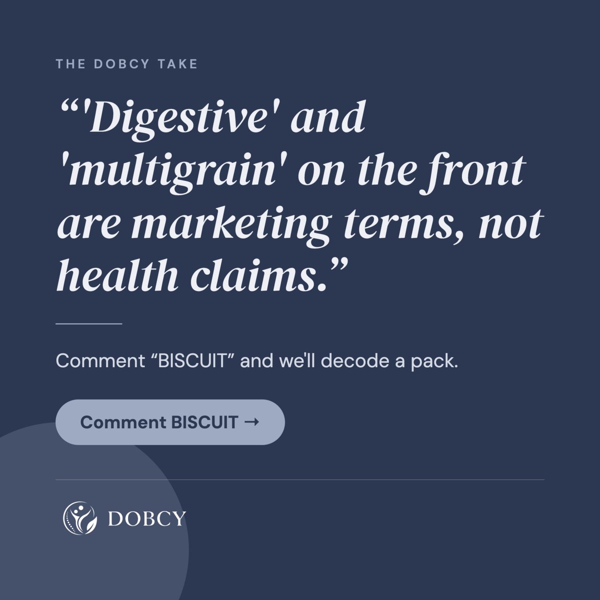 dobcyindia's tweet photo. "Digestive" and "multigrain" are marketing words, not health claims.

Flip the biscuit pack and check:

Serving size
Hydrogenated oil/vanaspati
Added sugar
Fibre and protein
First two ingredients

Front sells. Back tells.

#ReadTheLabel #NutritionTips https://t.co/6dmeItiliQ