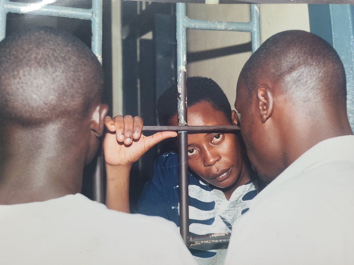 GabrielBuule's tweet photo. Throwback: This image was taken on 3/3/2003 when Hon. Nambooze then an enforcement officer in Mukono district was arrested for allegedly asking  for bribes. She was later freed. https://t.co/E5LwDunWJE