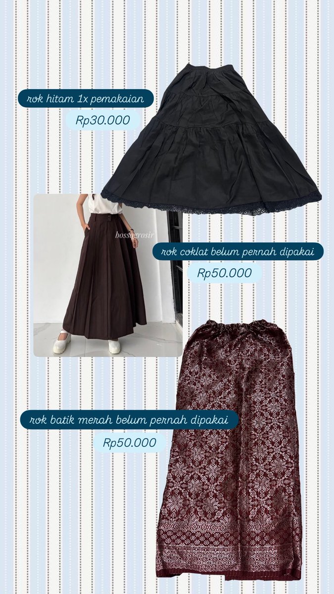 junhuihuicat's tweet photo. preloved tembalang (rok &amp; kerudung) https://t.co/r2PpWPqvq9