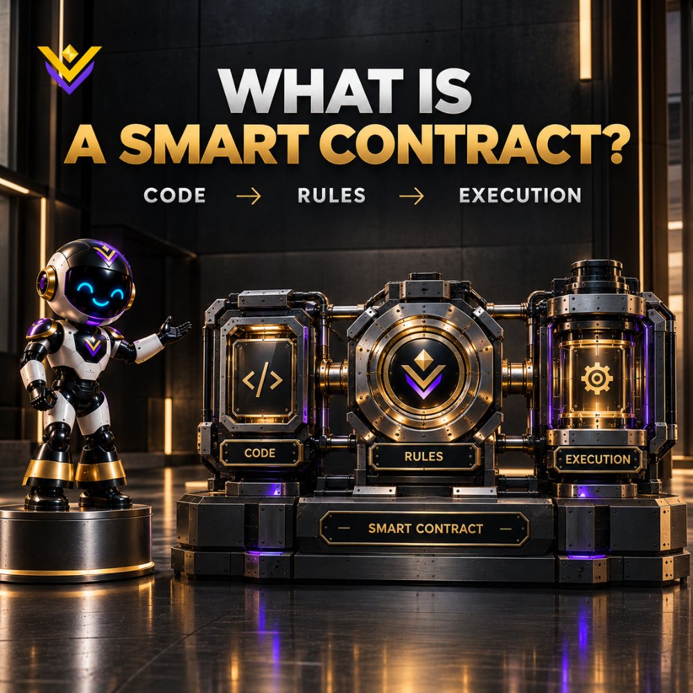 VORAChainHQ's tweet photo. X

WHAT IS A SMART CONTRACT?

A smart contract is code deployed on a blockchain that can execute predefined rules and actions.

Think of it as:

CODE → RULES → EXECUTION

Smart contracts can power things like:
• Tokens
• DeFi applications
• Games
• Web3 services

VORA Chain is being developed as a Layer-2 blockchain with support for smart contracts, tokens and Web3 services.

Blockchain infrastructure is the foundation.
Smart contracts turn that infrastructure into applications.

Source: https://t.co/49A7OVaoqS
