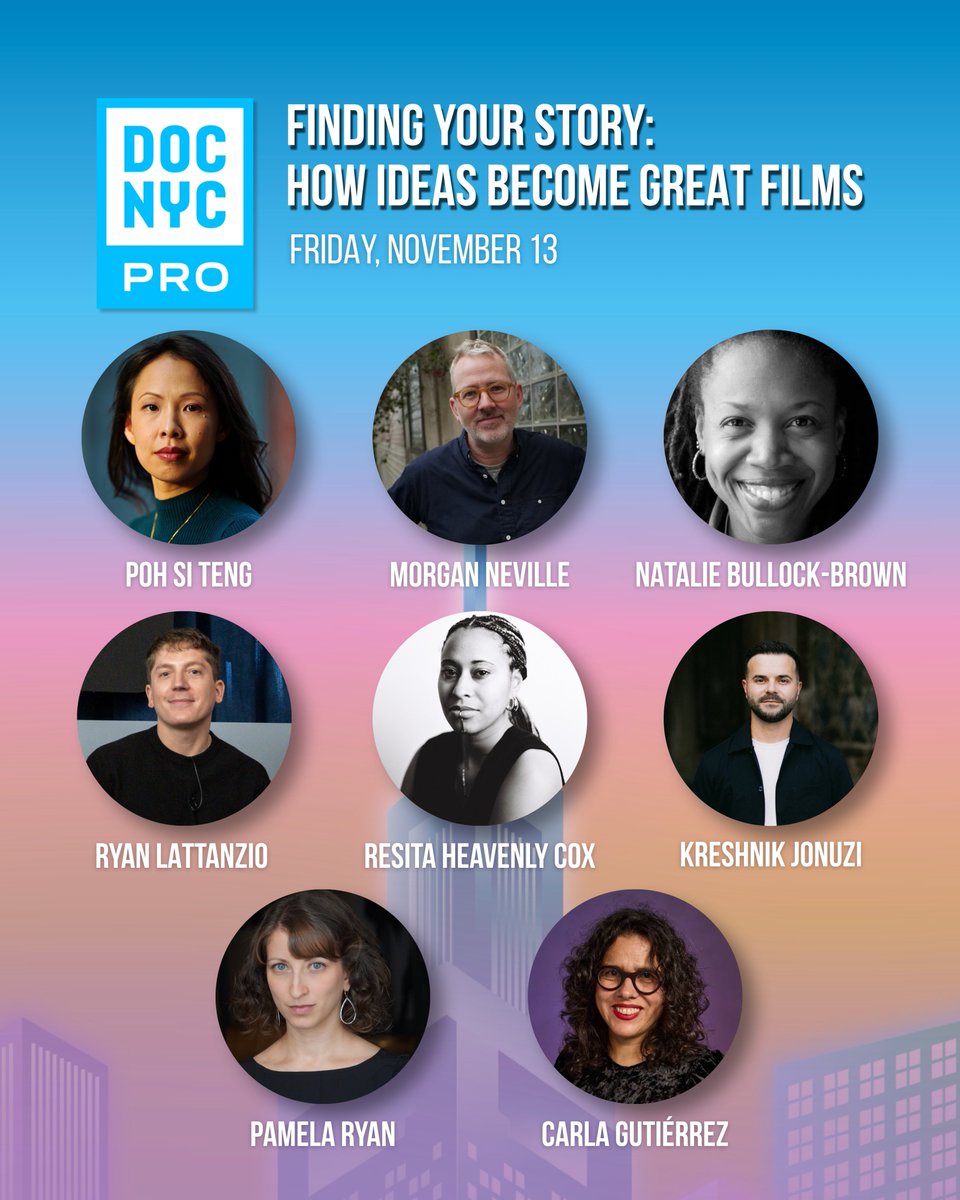DOCNYCfest's tweet photo. How do you know if your idea can actually sustain a documentary? 🎬

Nov 13 at DOC NYC PRO: Morgan Neville, Poh Si Teng, Natalie Bullock Brown &amp; more on finding, shaping, and stress-testing your story before you commit.

Secure Your Pass:
https://t.co/NSdB4VVjQr https://t.co/DUGsoHUYvs
