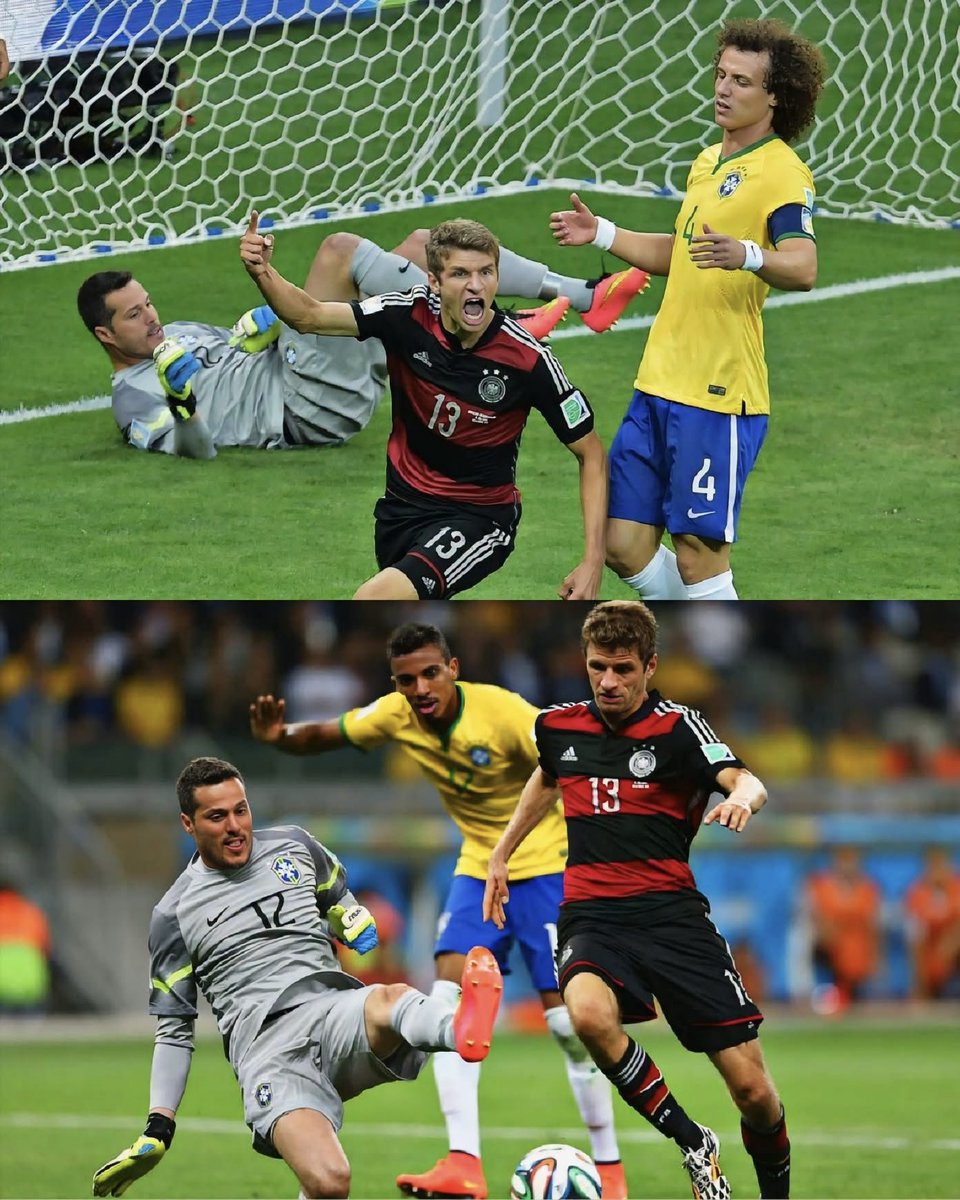 MotivacionesF's tweet photo. 🇩🇪😳 ALEMANIA GANABA 5-0 Y LÖW LES PIDIÓ QUE PARARAN.

Thomas Müller recordó lo que ocurrió en el vestuario durante el INOLVIDABLE 7-1 de Alemania a Brasil en las semifinales del Mundial 2014. 😮‍💨

Al descanso, Alemania ya ganaba 5-0. Ni los propios jugadores podían creer lo que estaban haciendo.

🗣️ Müller contó que se miraron en el vestuario y simplemente pensaron: «¿QUÉ ESTÁ PASANDO?».

Joachim Löw, sin embargo, tenía una instrucción muy clara: NADA DE SOBRADAS, NADA DE TACOS, NADA DE LUCIRSE.

Había que respetar a Brasil hasta el último minuto.

Alemania terminó ganando 7-1 y protagonizó una de las mayores goleadas en la historia de los Mundiales. 🇩🇪

NO FUE SOLO UNA GOLEADA. Fue también una lección de respeto en una de las noches más inolvidables que ha vivido el fútbol. ⚽️