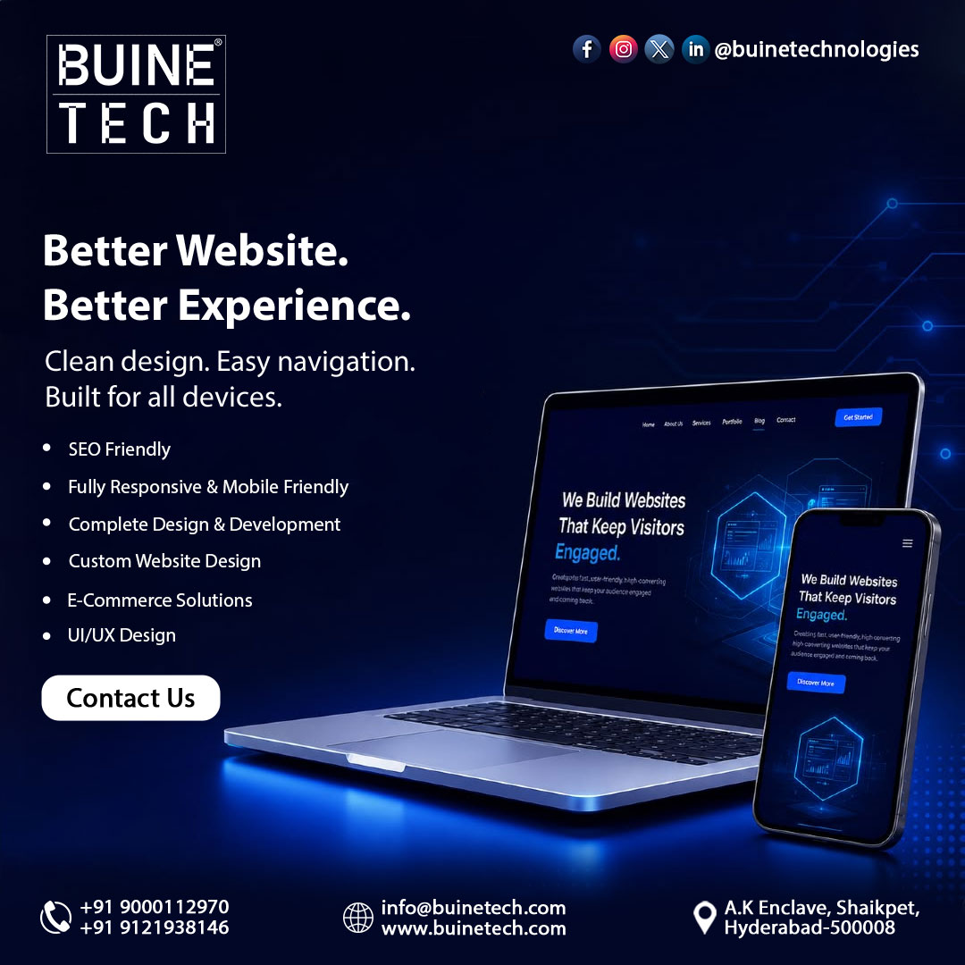 buinetechnogies's tweet photo. 🚀 Need a Professional Website? Let Buine Tech Build It
#BuineTech #WebDevelopment #WebsiteDevelopment #ProfessionalWebsite #WebDesign #WebsiteDesign #ResponsiveWebDesign #CustomWebsite #WebDevelopmentServices #DigitalTransformation #BusinessWebsite #eCommerceWebsite #FYP https://t.co/AE6A2uMbyB