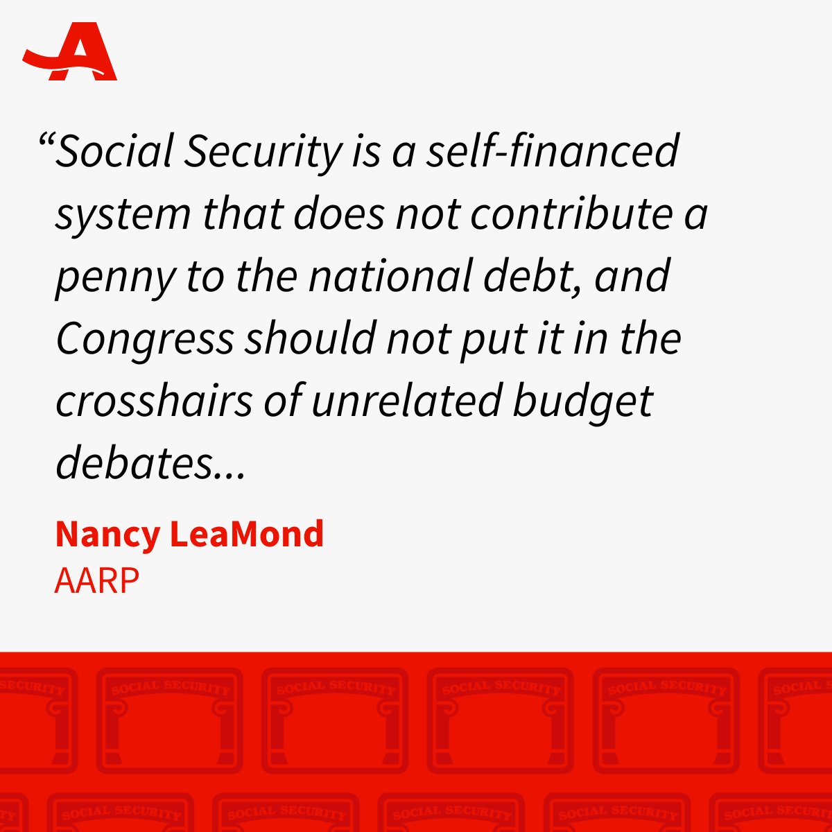 AARPadvocates's tweet photo. ⛔️ AARP opposes any changes that cut Americans’ Social Security. 

💪 It's money they’ve earned over a lifetime of hard work. https://t.co/g3X2iib7nz
