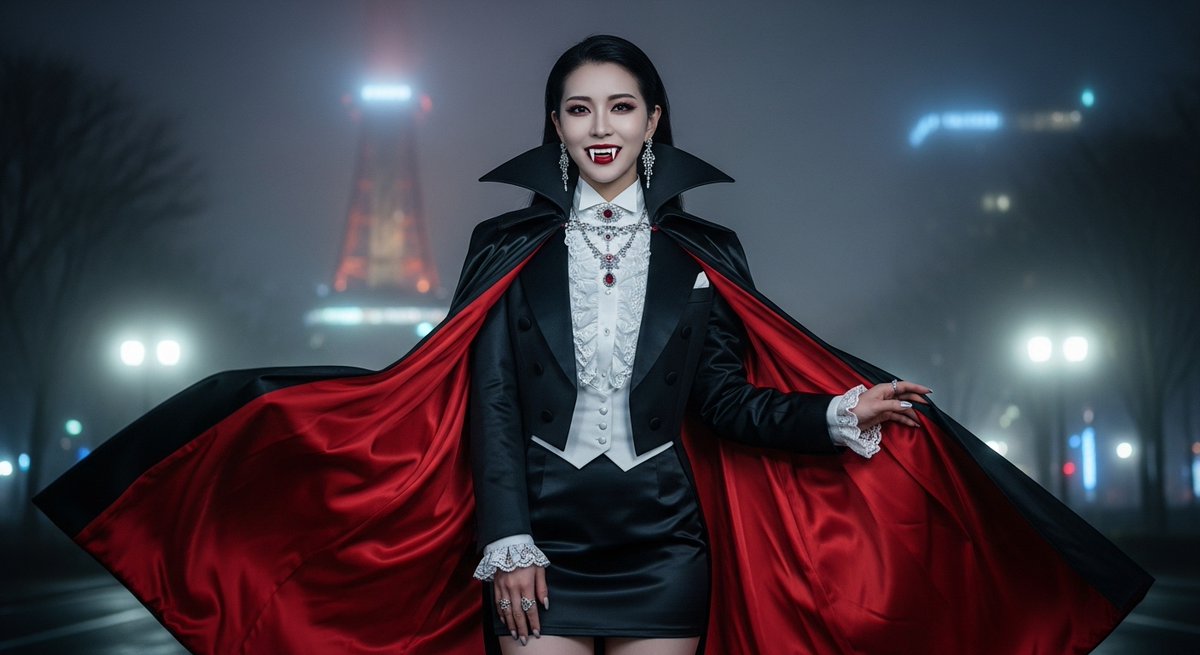 aibeautyvampjp's tweet photo. The fog’s rather thick tonight, isn’t it?
It’s the perfect night for a hunt.🧛‍♀️
#vampire #Flow https://t.co/VnG1wUbUs9