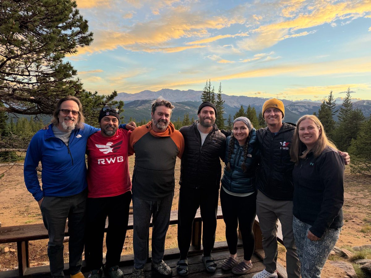 TeamRWB's tweet photo. 30+ miles. 4 days off the grid. And just about every kind of weather Colorado could throw at them. 🏔️🦅🔥 

From 17–20 SEP, a group of Eagles headed into the Rocky Mountains for an unforgettable Eagle Expedition led by Old Glory Ultra Relay runner and Eagle Expedition Guide Bill Savage.

They trekked sections of the Colorado Trail and Continental Divide Trail, hiked to an alpine lake at 12,000 feet (and yes, some went swimming 🥶), spotted two moose, wandered through golden aspens, and powered through rain, hail, snow, and sunshine — sometimes all in the same hour.

Along the way, they stayed in historic 10th Mountain Division huts, connecting the adventure to the legacy of the WWII soldiers who trained for mountain warfare in the Colorado Rockies.

But some of the best moments happened after the hiking stopped: roaring fires, card games, "gourmet" shelf-stable meals, clear night skies, and time together away from the noise.

Hard miles. Good people. One epic Eagle Expedition.

Want in? Stay tuned for your chance to apply for one of next year's Eagle Expeditions.