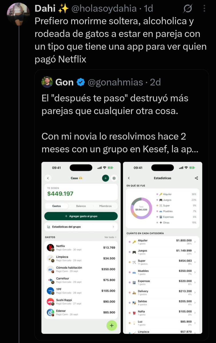 Clonazepamers's tweet photo. Es increíble como las mujeres han luchado por la igualdad rompiendo todos y cada uno de los comportamientos machistas heteropatriarcales opresores pero casualmente cuando le dices de romper el de que el hombre pague todo, se vuelven locas😭

(Usar una app para dividir es loco tb) https://t.co/lJkJMOkem7