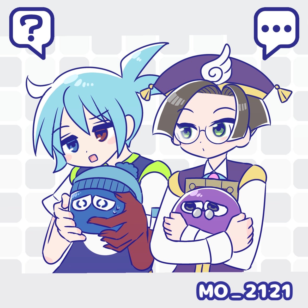 2121Mo's tweet photo. わちゃぷグッズの🔵&amp;🟣がこう見える https://t.co/Bi18NEDm1i