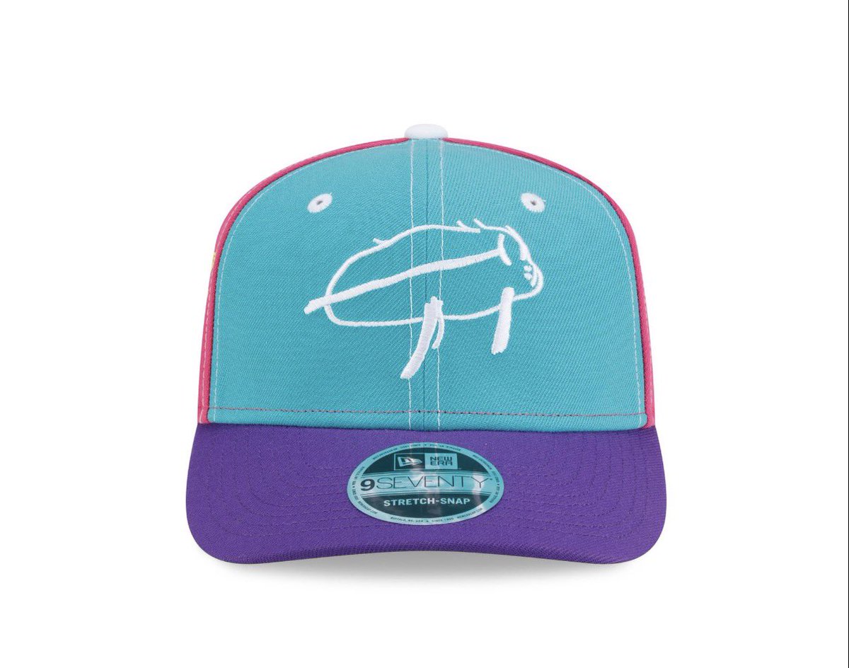 AdamSchefter's tweet photo. Josh Allen will walk into the stadium today wearing the next @neweracap Billustration hat created by a young patient at Buffalo’s Golisano Children’s Hospital. The cap was designed by four-year-old Charlotte and reflects her journey and the challenges she overcame. Fans can purchase Charlotte’s cap with proceeds benefitting the Patricia Allen Fund at https://t.co/C0PvWjk4My