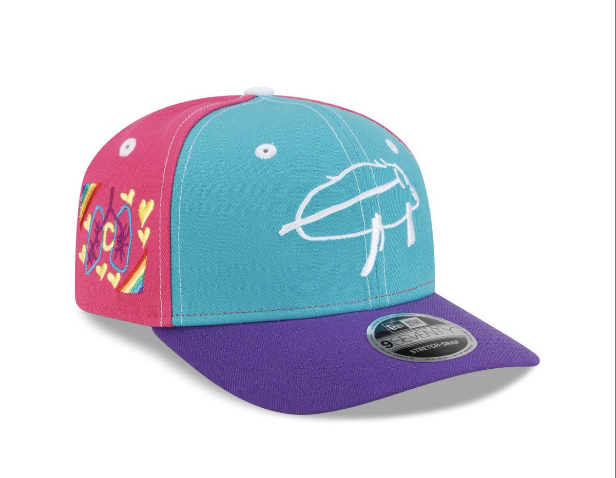AdamSchefter's tweet photo. Josh Allen will walk into the stadium today wearing the next @neweracap Billustration hat created by a young patient at Buffalo’s Golisano Children’s Hospital. The cap was designed by four-year-old Charlotte and reflects her journey and the challenges she overcame. Fans can purchase Charlotte’s cap with proceeds benefitting the Patricia Allen Fund at https://t.co/C0PvWjk4My