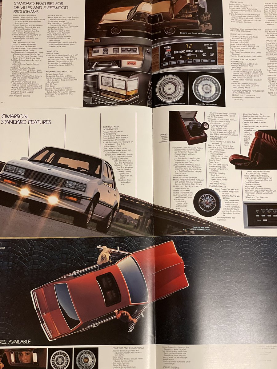 1988bmw520i's tweet photo. 1984 Cadillac Brochures.

シマロンの資料用に撮った写真でしたが上段にブローアムがあるので流用。

トミカでもモデル化された2代目セビルも全然見なくなりましたね。 https://t.co/cPDsN5PnhF