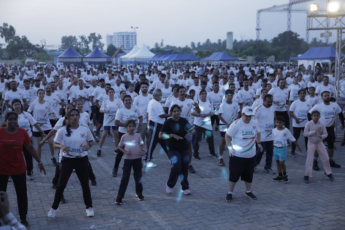 IafSac's tweet photo. Thousands. One rhythm. One nation. One legend. 🇮🇳🏃‍♂️

The Sekhon Indian Air Force Marathon (SIM) 2026 transformed LuLu Mall, Thiruvananthapuram, into a celebration of energy, endurance, fitness and patriotism on 04 Oct 26. 

Every stride was a tribute to Flying Officer Nirmal Jit Singh Sekhon, Param Vir Chakra , whose courage and supreme sacrifice continue to inspire generations.

The starting line turned into a sea of energy as thousands of participants came together to honour a legend. Air Marshal Jasvir Singh Mann, AVSM, VM, AOC-in-C, Southern Air Command and Mr Sangram Singh, renowned sports personality, flagged off the event, setting the stage for a powerful celebration of fitness, courage and national pride.
