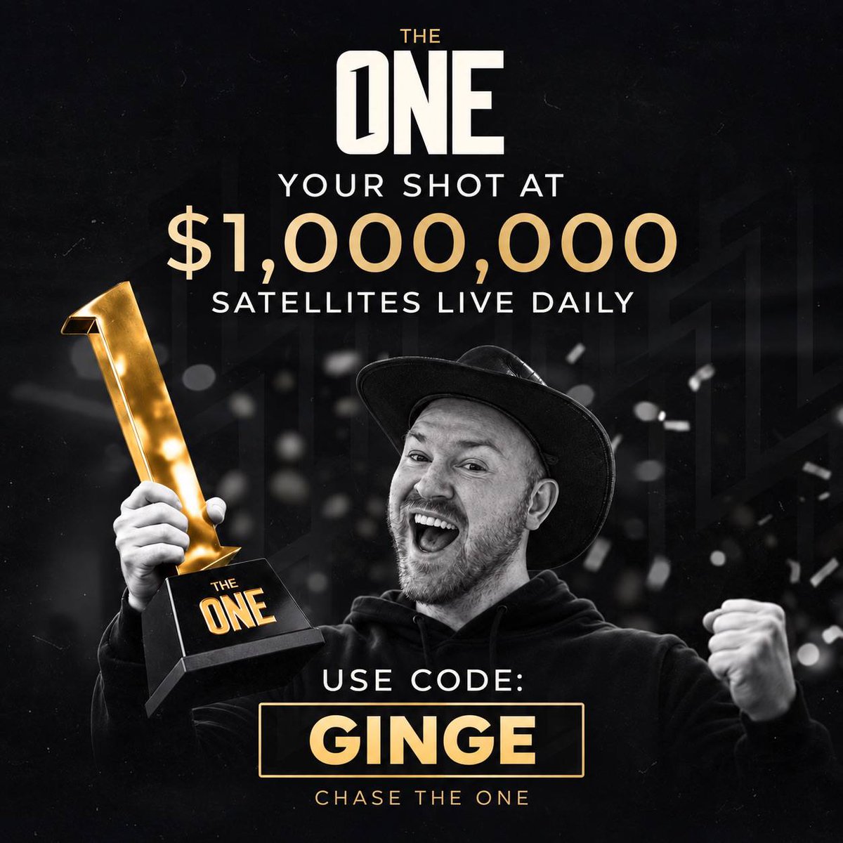 GingePoker's tweet photo. Giving away a $250 ticket to The ONE ($1,000,000 guaranteed to 1st place).

Drop your CoinPoker username below to enter. https://t.co/AQ1xDqyEji