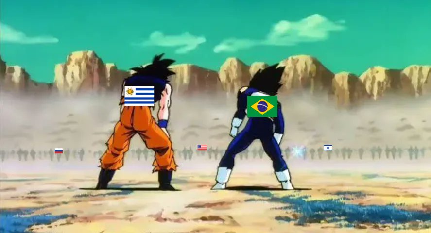 YourAnonCentral's tweet photo. Do your best Brazil and Uruguay ✌️ https://t.co/j2ApEioQK3