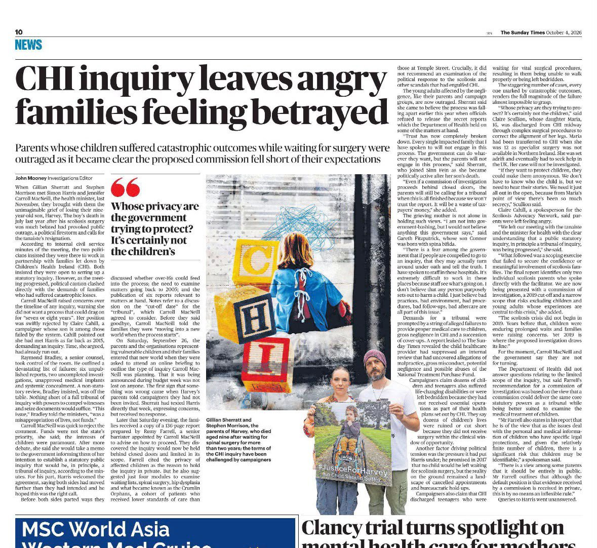 Stephen63224725's tweet photo. Another brilliant piece by @JohnMooneyIRL. We will not stay silent @CarrollJennifer. #JusticeForHarvey #PublicInquiryNow https://t.co/MmTLxIVJD4