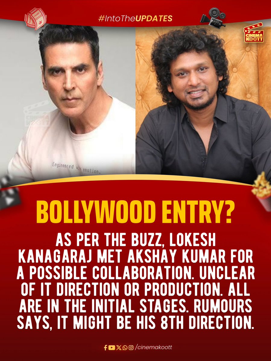 cinemakoott's tweet photo. #LokeshKanagaraj's Bollywood Entry ??

#AkshayKumar 

_
#intotheupdates #cinemakoott https://t.co/pgbt3MIHay