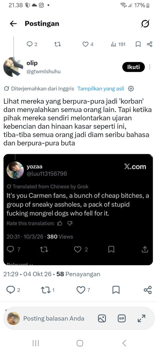 hantengu87's tweet photo. @ellokittyu @coycaw Playing victim terus ini apa https://t.co/xSRvif1nu8