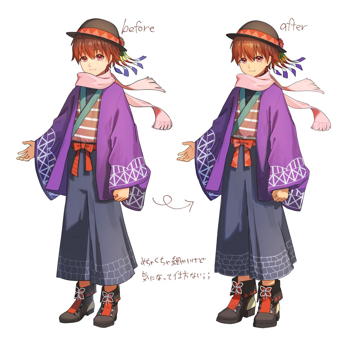 AsanagiSena's tweet photo. 立ち絵載せる度に気になる部分があるので、修正してついでに解像度も上げる作業をしています… https://t.co/iZDliwcOhq