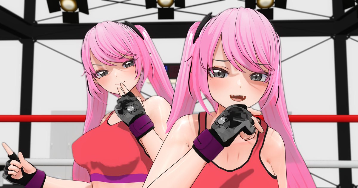 EugKhoo's tweet photo. COM3D2 
Boxing match between the Mutsumi Sister and Younger Maigochi.
Maigochi accepted to jobber position to promote the Mutsumi sisters debut match

Mutsumi sisters, Meruru and Raimu belongs to https://t.co/Zuii4SZYfG

Mutsumi sisters VS Maigochi #pixiv https://t.co/wc3YNtj4nD https://t.co/zLjNho1P5z