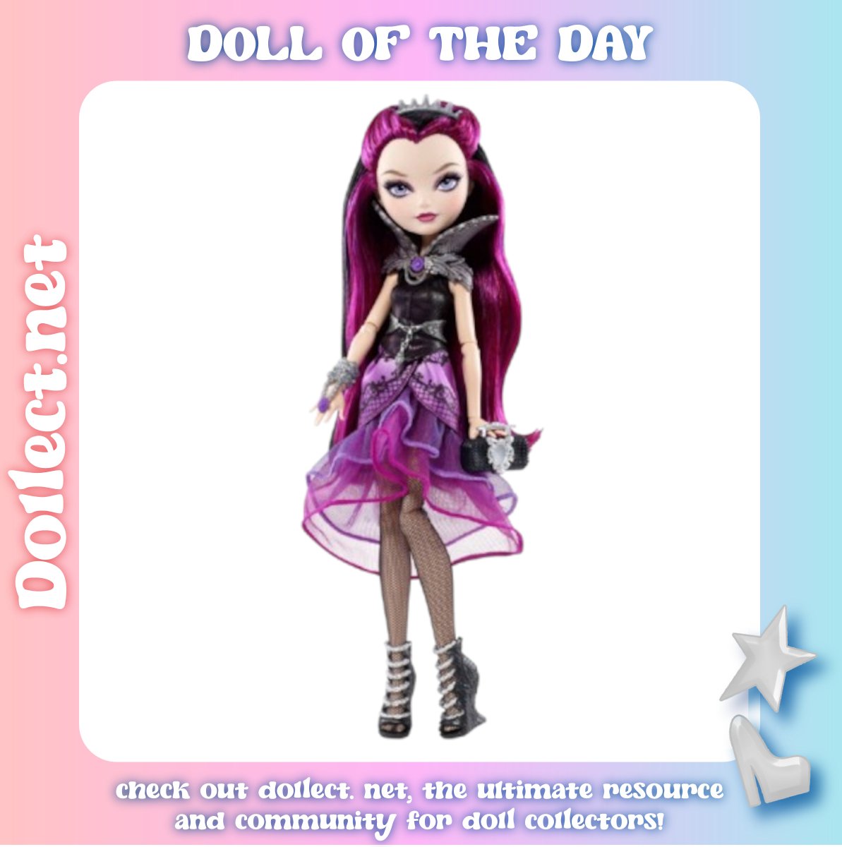 Dollect_net's tweet photo. Today's Doll of the Day is Signature Raven Queen, an Ever After High doll released by Mattel in 2013. She was nominated by fanglicious! (October 4th, 2026) https://t.co/pCpNstaLW3