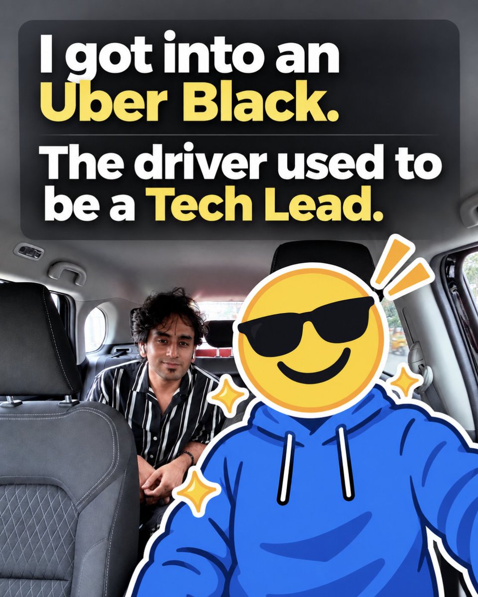 tharakcs's tweet photo. My #uberblack driver in #Bengaluru was a Tech Lead before a layoff.
After three months of job hunting, he started driving.
We talked about setbacks, starting over and what comes next. Having faced similar setbacks myself, his resilience stayed with me.
#Layoffs #startups https://t.co/sJjHEM7BPK