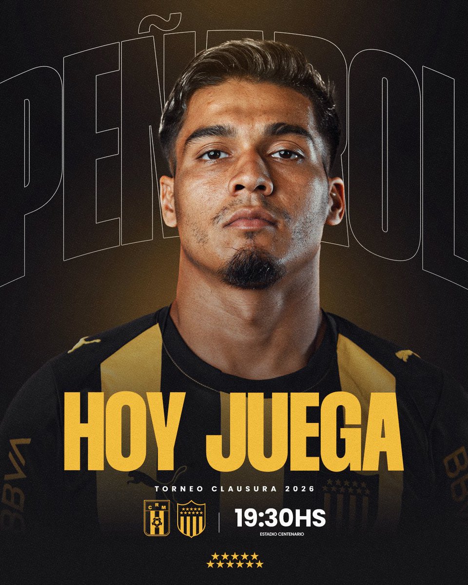 OficialCAP's tweet photo. 🟡 ¡HOY JUEGA PEÑAROL! ⚫  

🆚 Racing 
🏟️ Estadio Centenario 
🏆 Torneo Clausura
🕢 19:30 horas https://t.co/8hpFFZRLUo