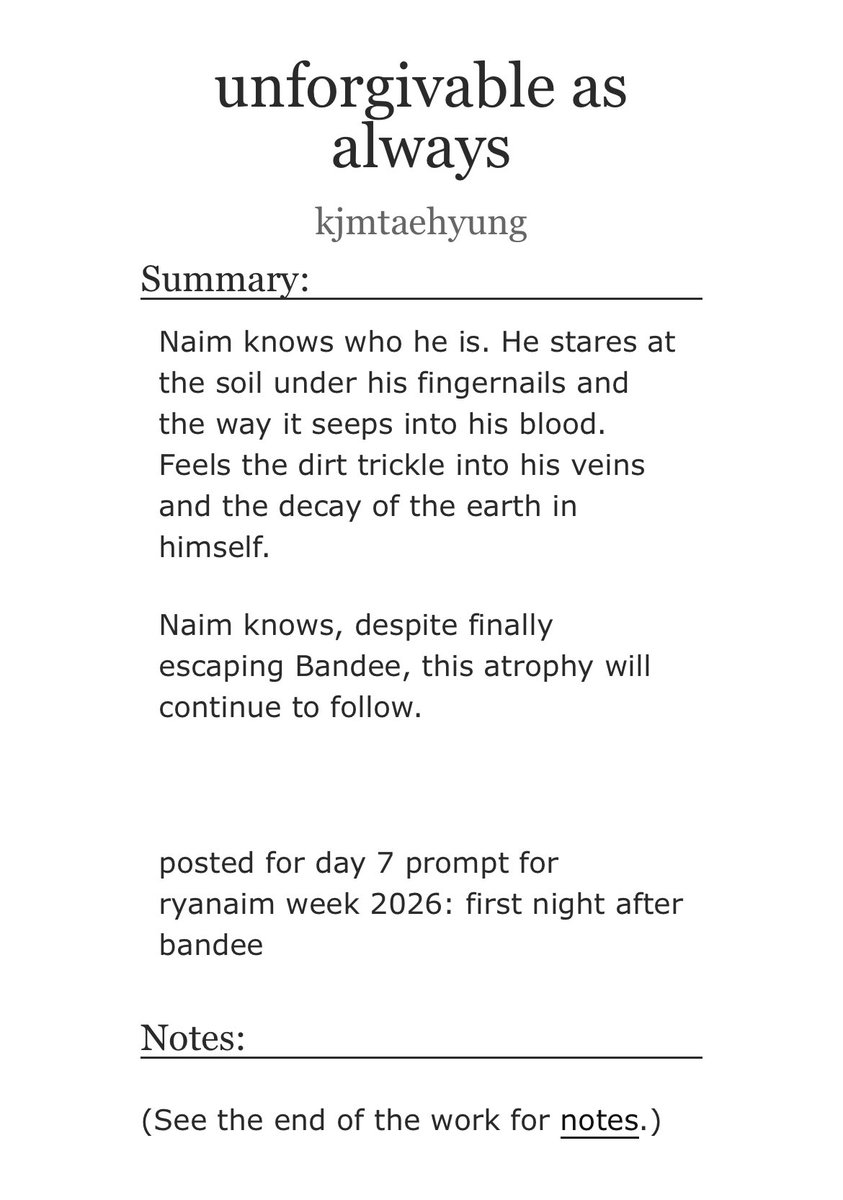 ultryanaim's tweet photo. hi! my fic for day 7 of #ryanaimweek2026 has just been posted! it’s for the prompt first night after bandee 
i hope u enjoy it!! it’s very special to me 

https://t.co/jt16fHUCYJ https://t.co/KwZurVG8Af