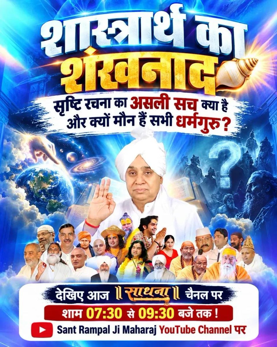JyotsnaParira's tweet photo. शास्त्रार्थ_का_शंखनाद_क़िस्त2

Live on Sant Rampal Ji Yt

:कौन है सर्वशक्तिमान ईश्वर?
सृष्टि रचना के रहस्यों से उठेगा पर्दा।
📅 3 और 4 अक्टूबर, शाम 7:30 से 9:30 बजे तक साधना TV पर ज़रूर देखें। https://t.co/v59S0ivnFH