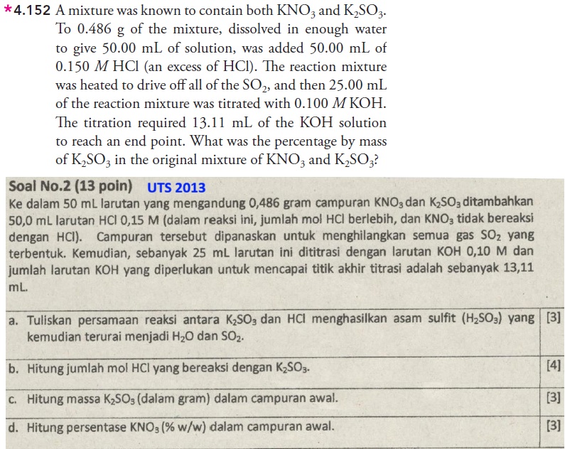 Dipanegara2's tweet photo. @ganesaspace Textbook dicoba juga,nder
kadang soal ujian diambil dari textbook (gambar 1&amp;2)

Tipe soal stoikiometri yg hampir tiap tahun ditanya:
campuran (gambar 3&amp;4)
Tinggal hitungan stoikionya mau ke tipe soal berkaitan massa, larutan (molaritas), redoks atau ke gas https://t.co/i7ykMFRtTD
