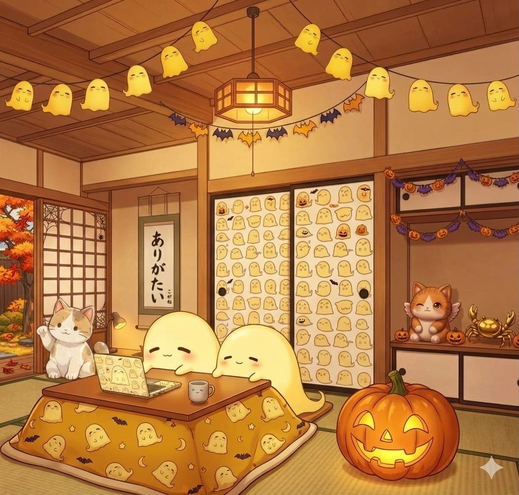 sogensw's tweet photo. 🎃ハロウィン仕様こがねルーム👻（またたび先生ぬいぐるみ追加🐱） https://t.co/qI4GUrCEUW