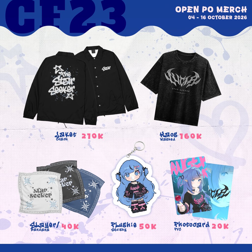 LuciaSeraphinaa's tweet photo. ˙⋆✮ OPEN PREORDER COMIFURO 23 ✮⋆˙

𝐀 𝐒𝐭𝐚𝐫 𝐡𝐚𝐬 𝐟𝐨𝐮𝐧𝐝 𝐢𝐭𝐬 𝐰𝐚𝐲 𝐭𝐨 𝐂𝐨𝐦𝐢𝐟𝐮𝐫𝐨 𝟐𝟑 ☆

📅 : 04-16 October 2026
📦 : Pick up / Mail Order (AC-24)
🔗 : https://t.co/E5Ry9x4xSx

#LuciaSeraphina #Comifuro23

(1/2) https://t.co/XGKRPnccG7