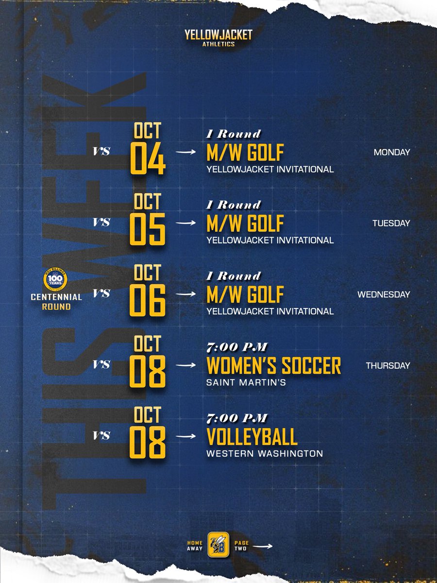 MSUBsports's tweet photo. 𝓣𝓱𝓲𝓼 𝔀𝓮𝓮𝓴: 𝓐𝓛𝓛 𝓗𝓞𝓜𝓔

Highlighting this week is Golf’s Centennial Round on October 6th at Lake Hills, and Cross Country’s Centennial Meet on October 9th at Amend Park!

#MSUBSPORTS | #MSUBGOLF | #MSUBVB | #MSUBWSOC | #MSUBXC https://t.co/5vHnDc7vse