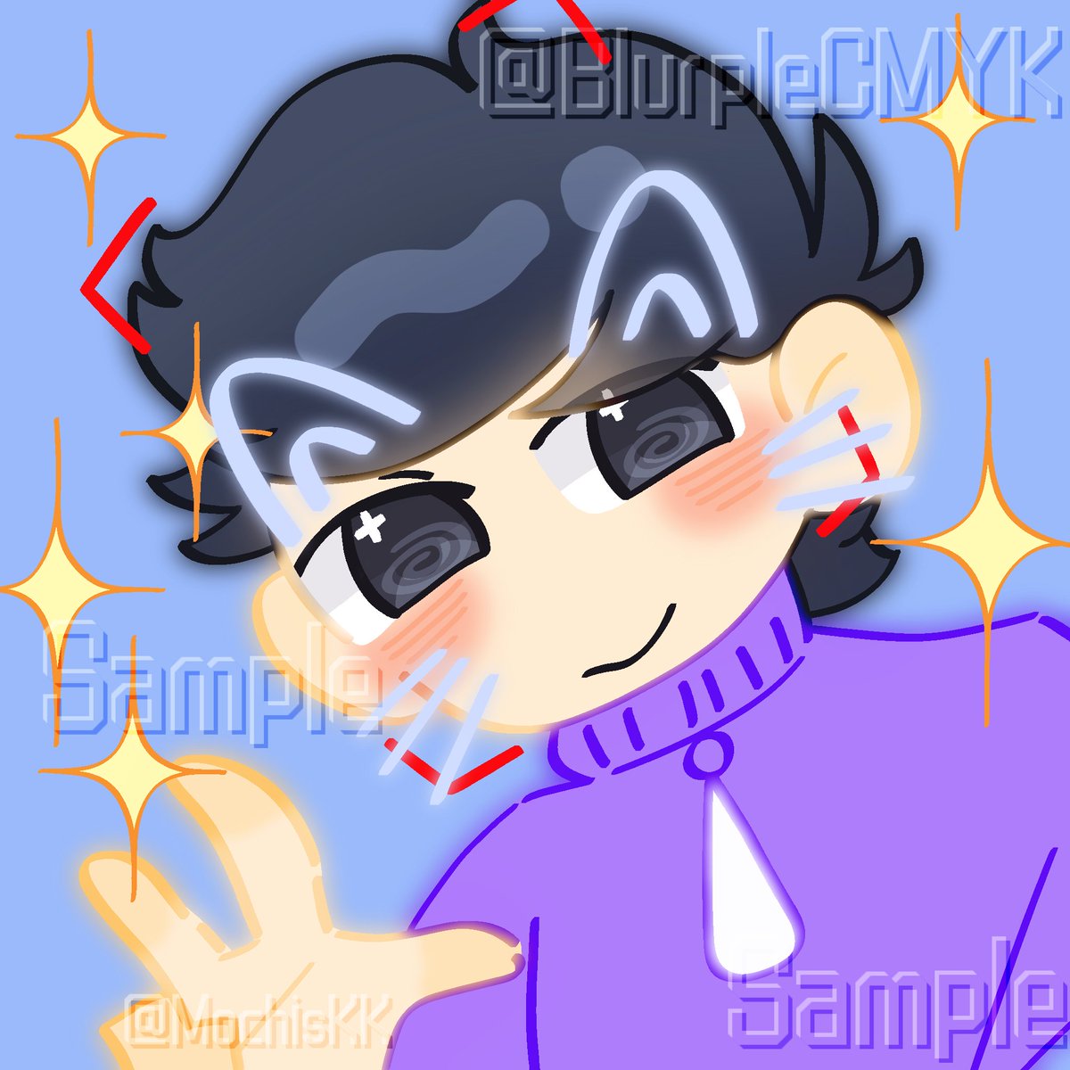 MochiKuwu's tweet photo. 😋（给我爱播画的）@Blurpleart https://t.co/J3duDcur9A