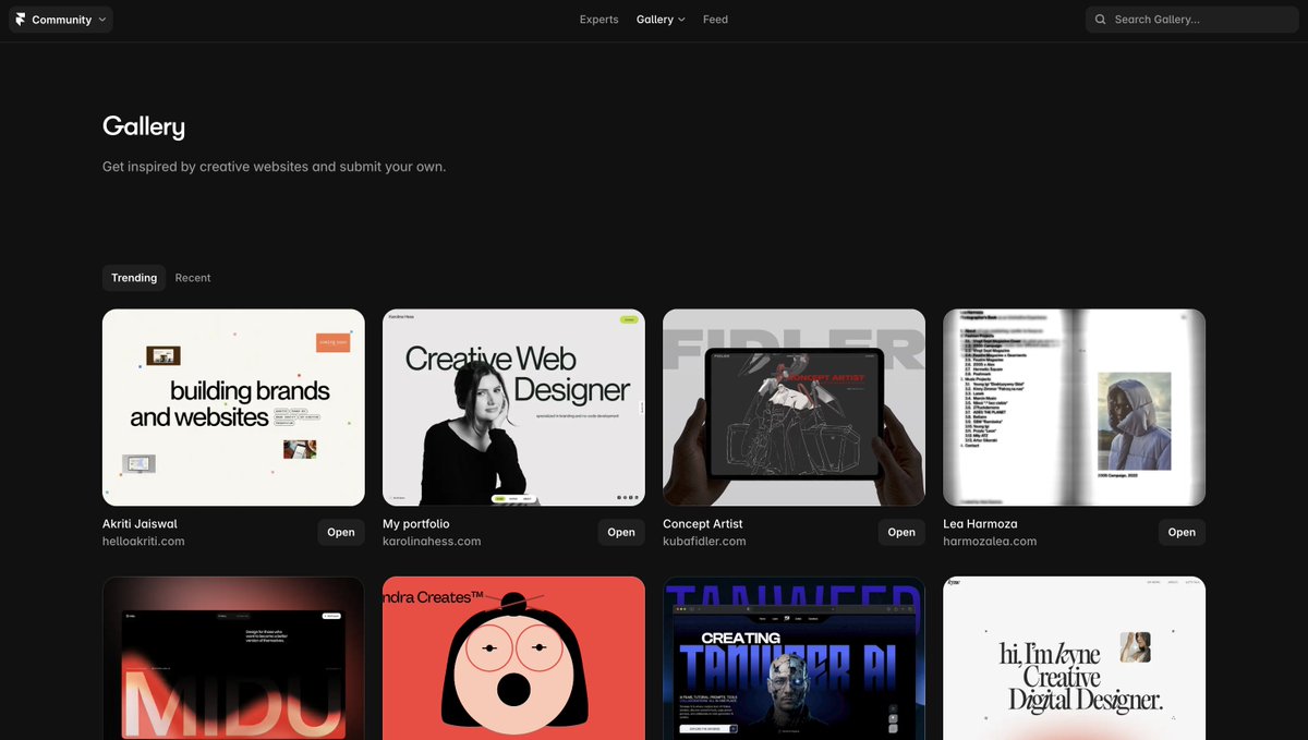 helloakriti's tweet photo. i don't know whether to laugh or cry but my portfolio is trending at number 1 in the @framer gallery, and i still cannot submit the framer expert application, i have been trying for months now 🫠

@framer just tell me what does it take cause i can't take it anymore 😭 https://t.co/dMutJwBDhV
