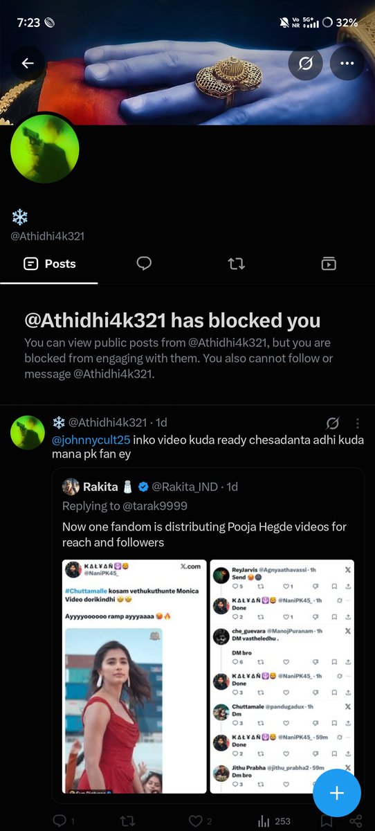rebalmania's tweet photo. Oka counter ke block chestara 😭🤣😂🐸 https://t.co/angN60iDpN