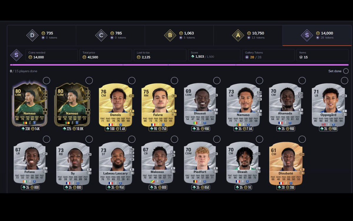 KillerFutCoins's tweet photo. 🚨 GALLERY TEAM — YOU NEED TO COMPLETE THESE! 🚨

💰 59 TOKENS FOR 10K ✅
🔥 Don’t miss out on this one!

Make sure to drop a follow + like — I’ve got you covered! 🫶💯

⚽ Le Mans FC
🪙 13 Tokens
📉 450c Tax Loss

⚽ AJ Auxerre
🪙 28 Tokens
📉 2K Tax Loss

📢 The informs have dropped MASSIVELY, making this a super strong new S-Tier! 🔥👀

⚽ Brentford
🪙 18 Tokens
📉 4K Tax Loss

🚨 Don’t sleep on these — grab them while you can! 💎🔥

#FC27 #EAFC #fut #eafc27