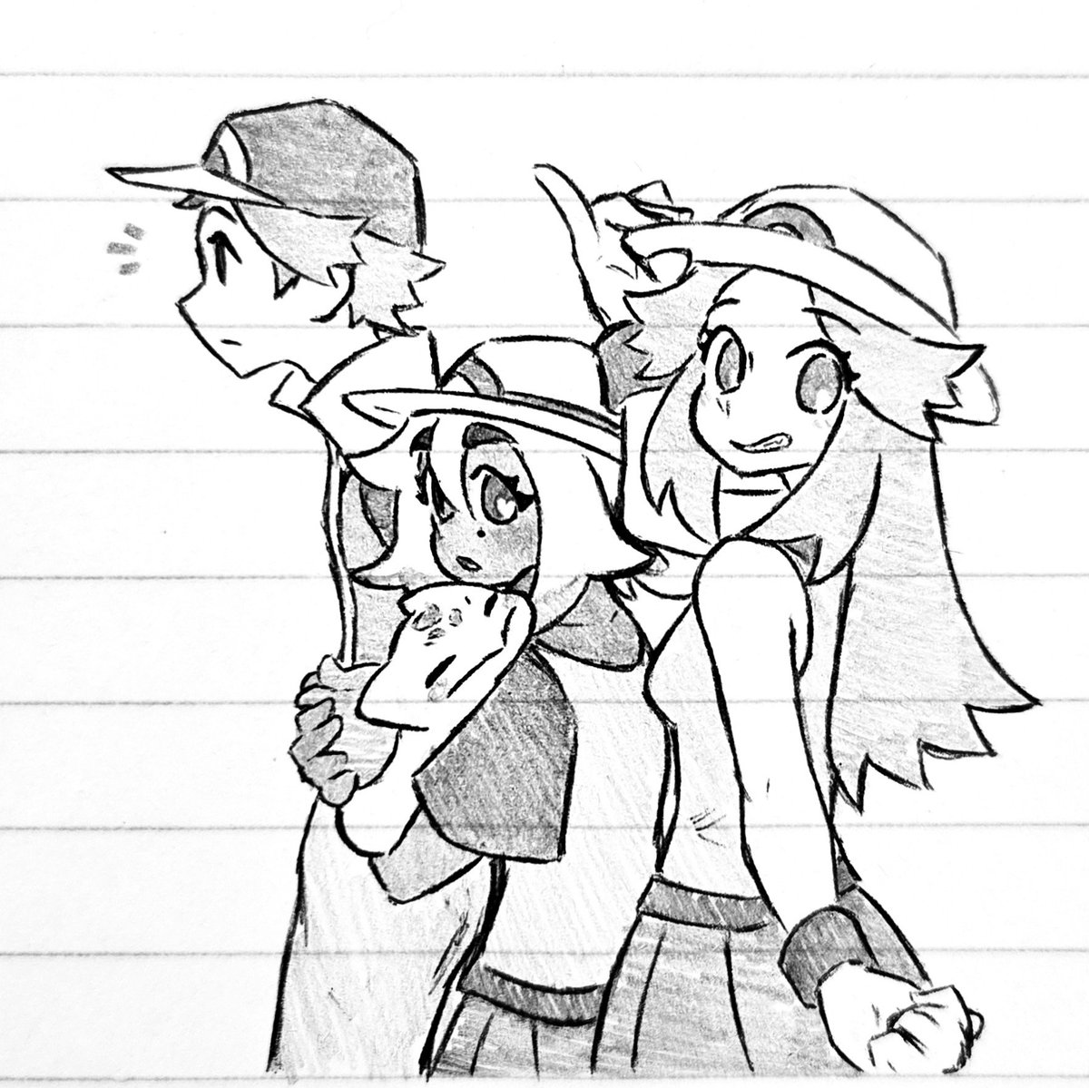 LovvBunn's tweet photo. ✨️🐇havent played FireRed proper in forever-

📝🐇so I oodled the sillies in-between breaks!
#pokemon #art #oc https://t.co/zAxLgUWQy4