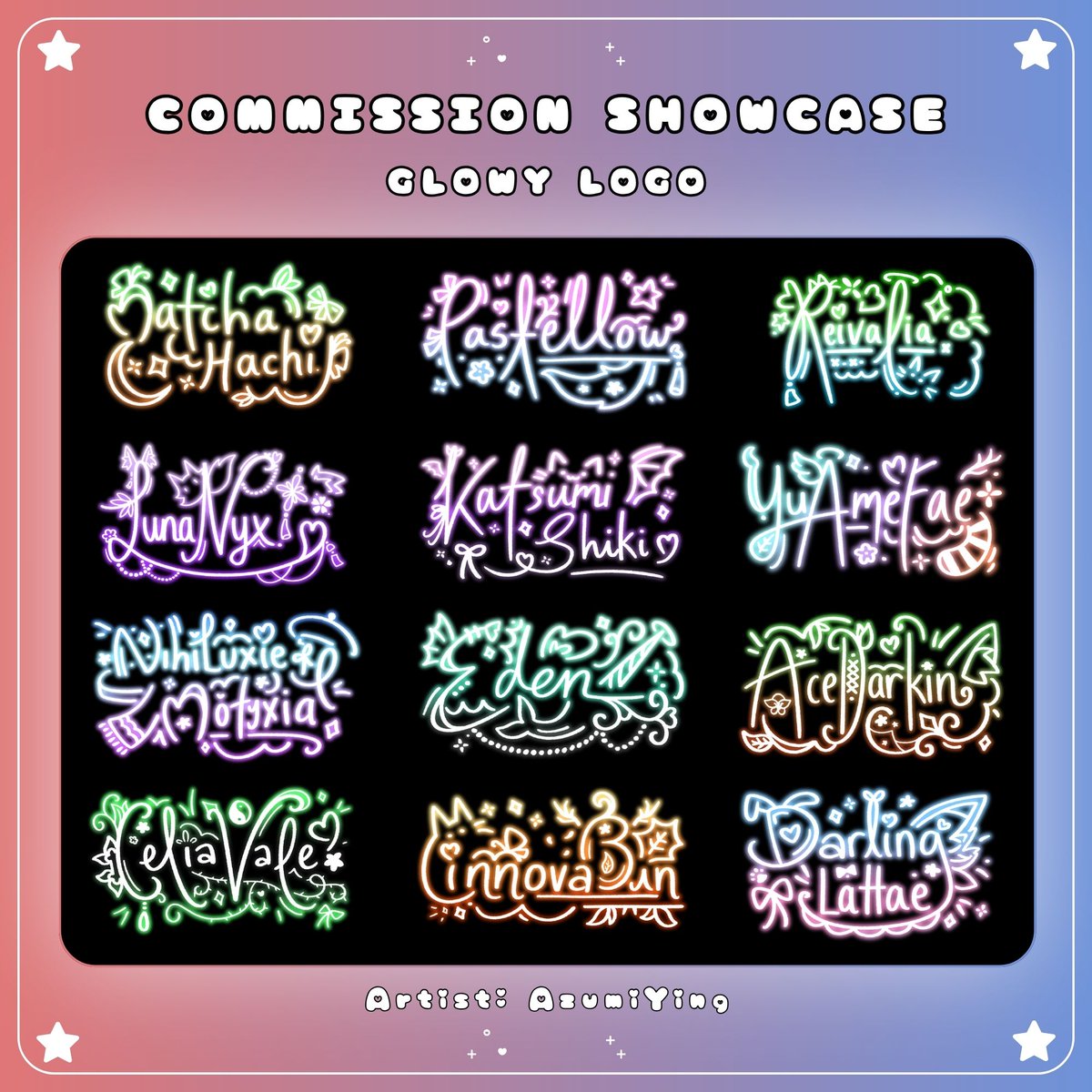 azumiying_'s tweet photo. ✨Still open!! :3

Glowy cute logo suitable for vtubers or pngtubers or content creators~!

- only $20 >///<
- 48 hours delivery!!
- available on vgen | commsgg | drawmarket https://t.co/hFt6USKM3d